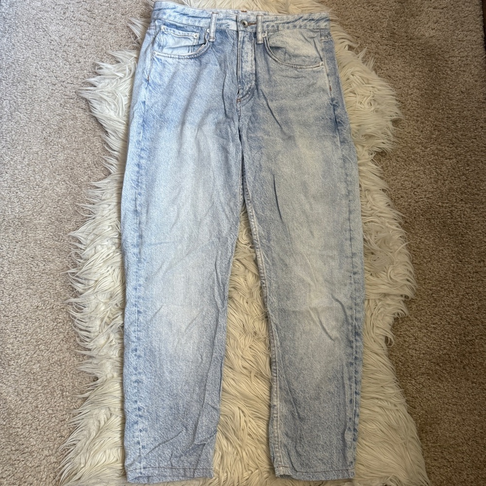 EUC rag & bone faded blue denim effect print crop pants 25